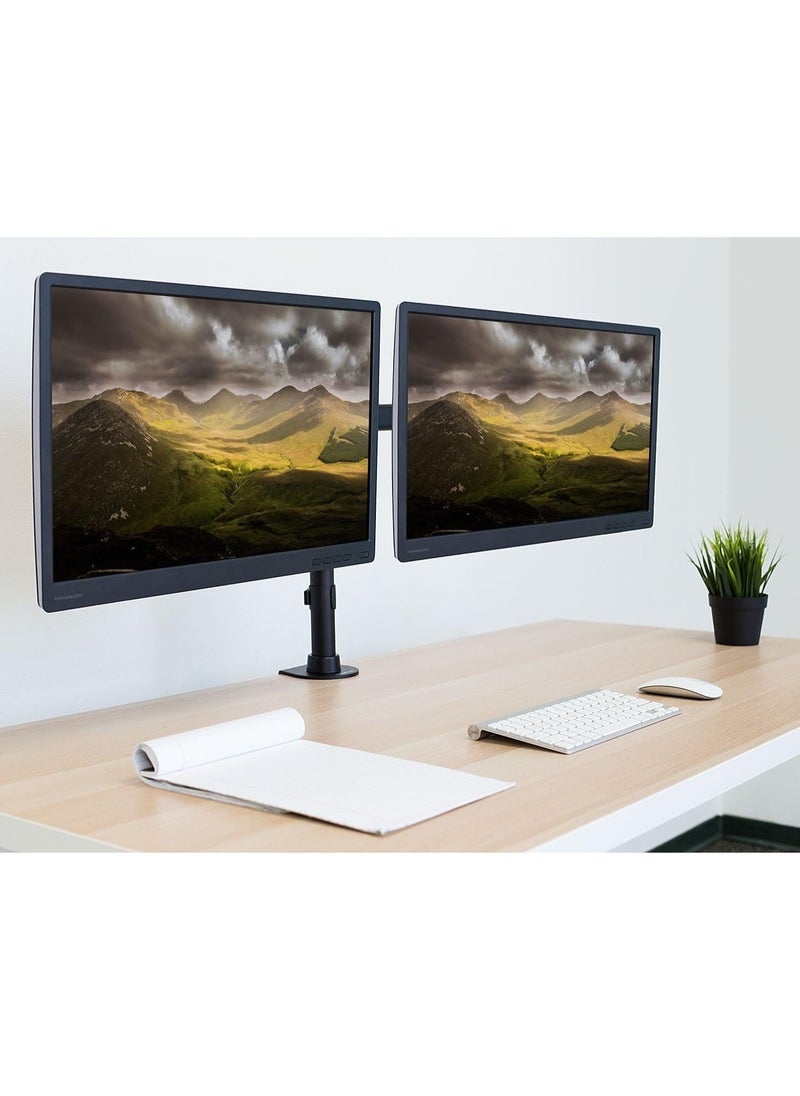 TIGER Dual Monitor Desk Mount Arm – Adjustable Computer Monitor Stand, VESA 75x75 & 100x100, 22 lb Load Capacity, Black (MI-2772) – Ergonomic Design, Space-Saving, Full Motion Adjustment for 13”-32” Screens  - Image 5
