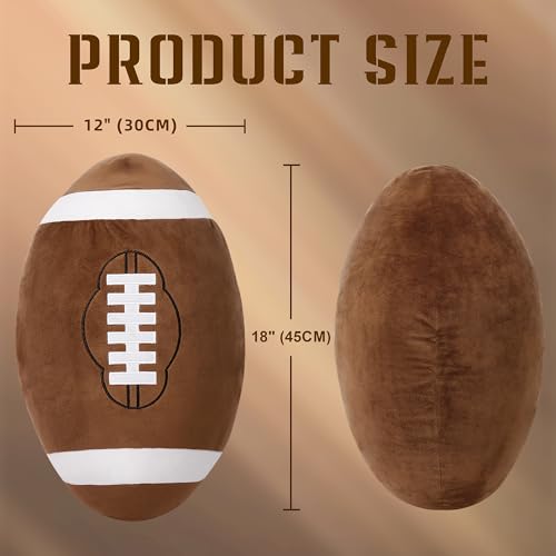 OurHonor Football Plush 18 Soft Football Stuffed Throw Pillow Fluffy Cute 3D Stuffed Ball Indoor Outdoor Plushies Decoration Games Sports Toy Gifts for Boys and Girls - Image 5