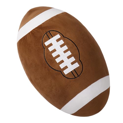 OurHonor Football Plush 18 Soft Football Stuffed Throw Pillow Fluffy Cute 3D Stuffed Ball Indoor Outdoor Plushies Decoration Games Sports Toy Gifts for Boys and Girls - Image 1