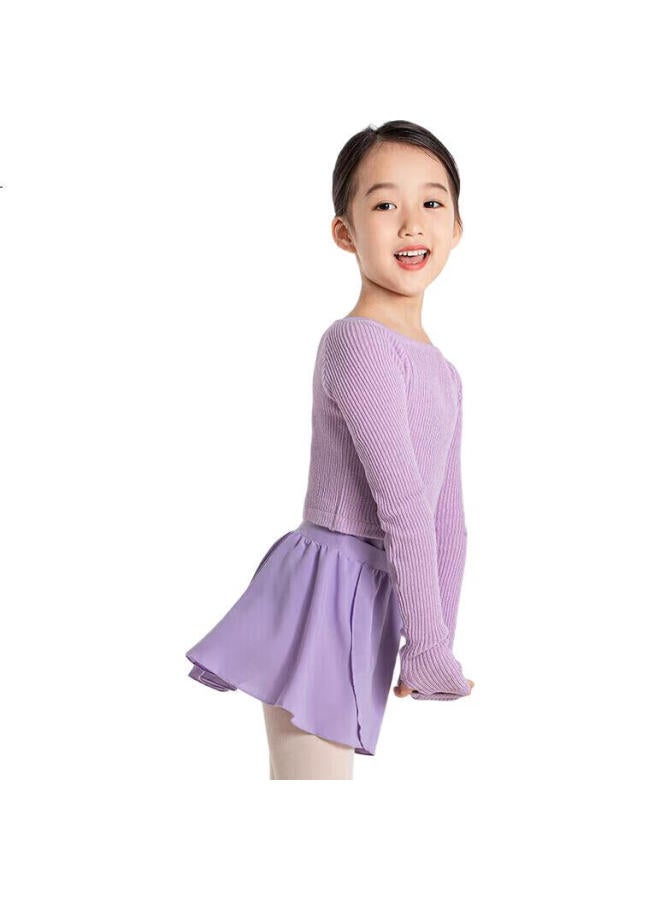 Sansha Children'S Dance Practice Leotard, Long-Sleeve Ballet Knit Top Performance Outfit, White, S-M - Image 2
