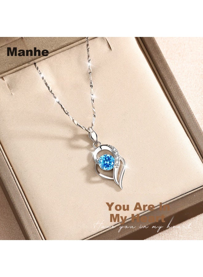 Manhe S999 Sterling Silver Necklace For Women, New Pendant elry, Birthday Gift For Wife Or Girlfriend - Image 1