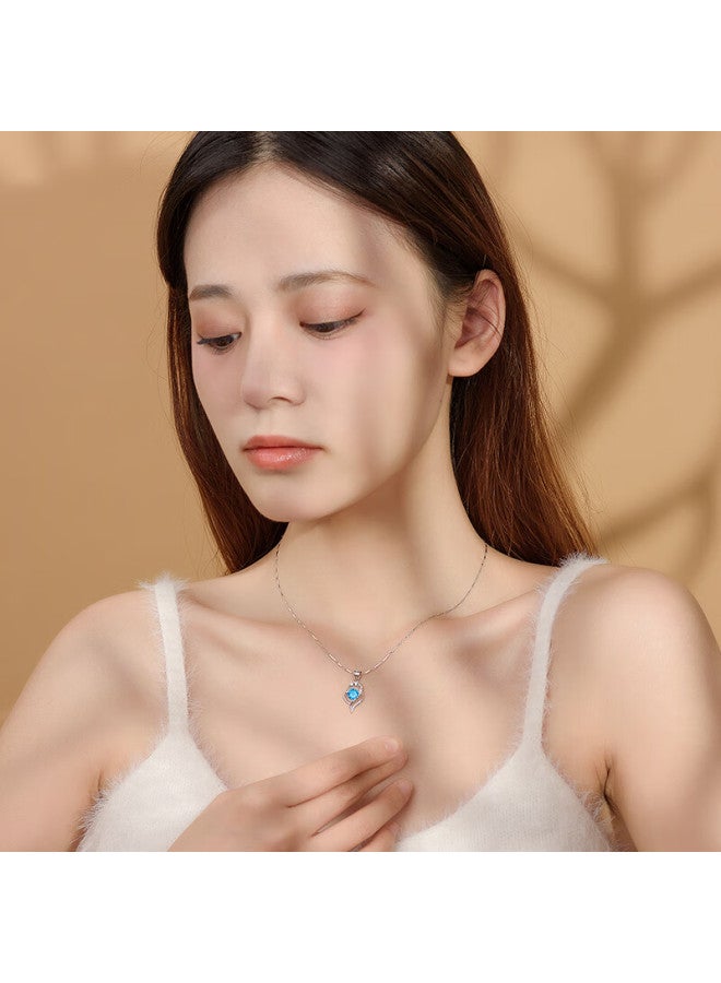 Manhe S999 Sterling Silver Necklace For Women, New Pendant elry, Birthday Gift For Wife Or Girlfriend - Image 5