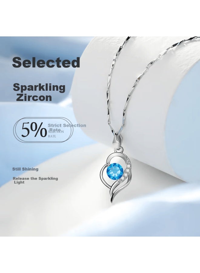 Manhe S999 Sterling Silver Necklace For Women, New Pendant elry, Birthday Gift For Wife Or Girlfriend - Image 3