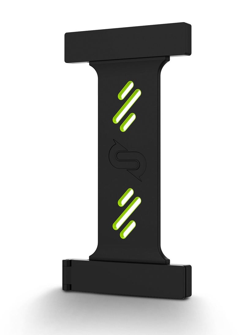 Remson Mag-X Phone Grip Strap with Magnetic Phone Kickstand (Black/Neon Green) - Image 1