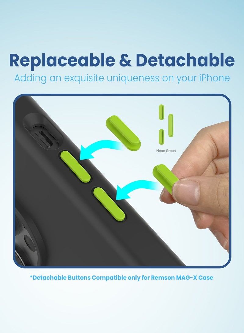 Remson Mag-X Phone Grip Strap with Magnetic Phone Kickstand (Black/Neon Green) - Image 4