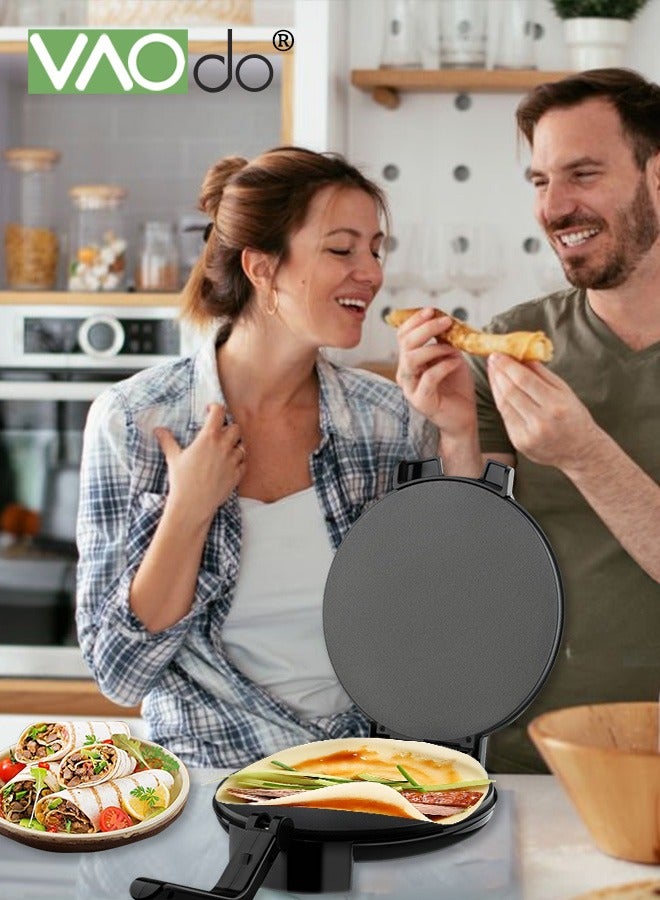 فاو دو صانعة كريب كهربائية غير لاصقة بقوة 1400 واط، اصنع 5 مستويات من تعديل درجة الحرارة، صانعة فطائر، مقلاة خبز كهربائية ذات تسخين متساوي - Image 4