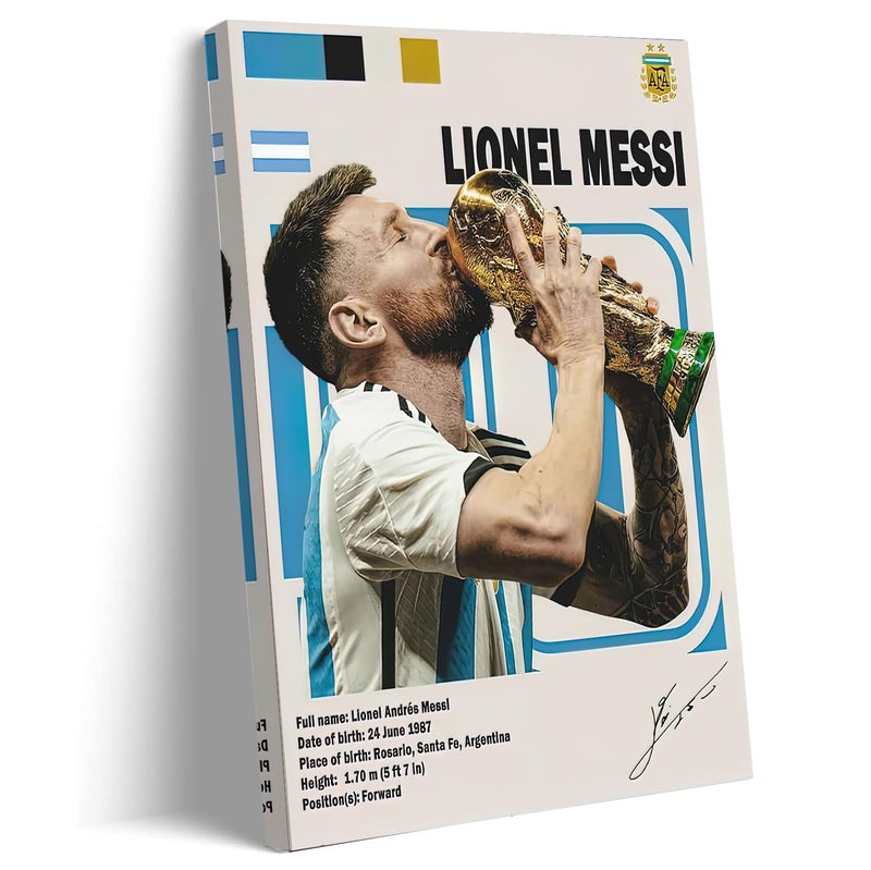 Soccer Star Poster Wall Art, Football Poster, Football Star Soccer Legend Canvas Wall Art Print, Motivational Sports Poster for Gym Office Home Decor, Man Cave Gift Unframe: 12x16inch