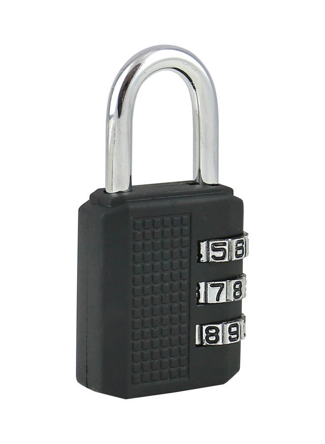 Golden Arrows 3-digit combination lock, black/silver