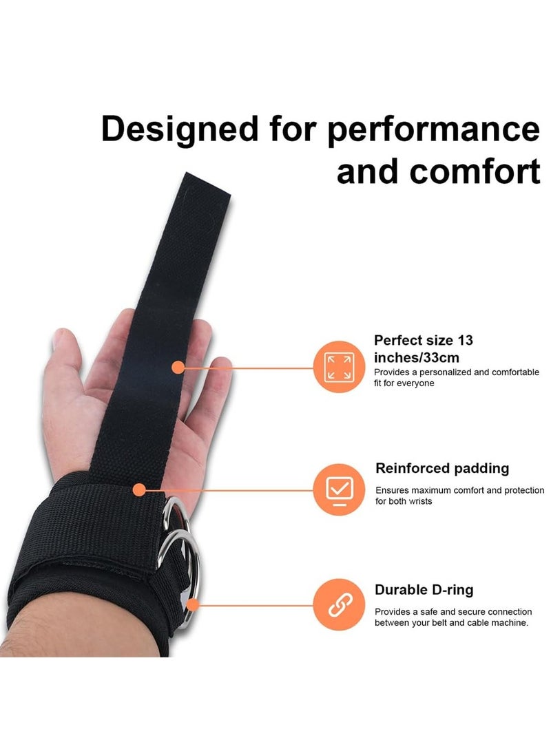 Generic A pair Gym straps,lifting straps,Wrist Straps for Weightlifting, Azonee D-Ring Weight Lifting Straps for Deadlifts, Cable Machine Workout Gym Straps for Bodybuilding and Weightlifting  - Image 2