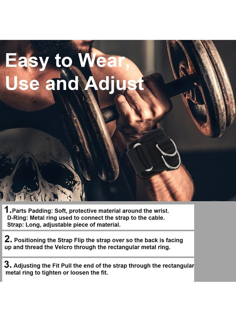 Generic A pair Gym straps,lifting straps,Wrist Straps for Weightlifting, Azonee D-Ring Weight Lifting Straps for Deadlifts, Cable Machine Workout Gym Straps for Bodybuilding and Weightlifting  - Image 5