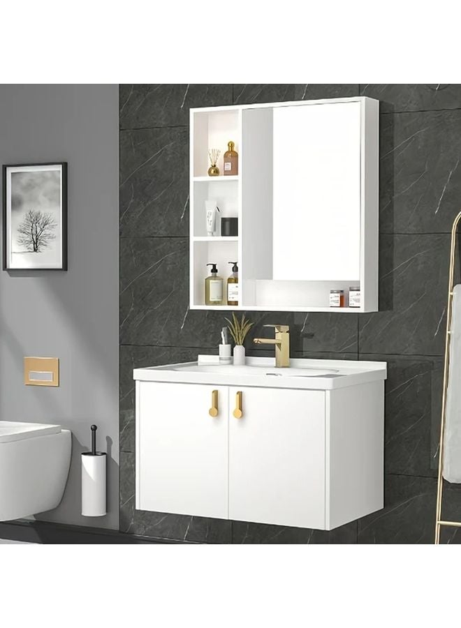 Golden Single Hole Bathroom Sink Faucet Brushed Finish Hot Cold Water Mixer - Image 3