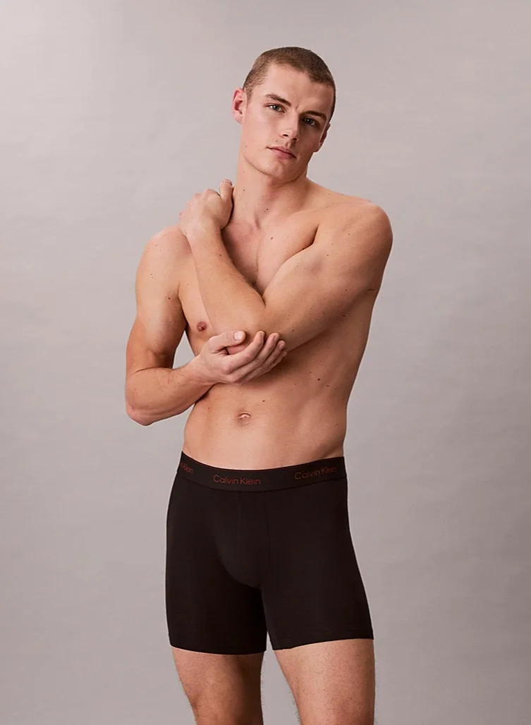 كالفن كلاين ثلاث عبوات بوكسر بريفز - قطن آيكون مطاطي