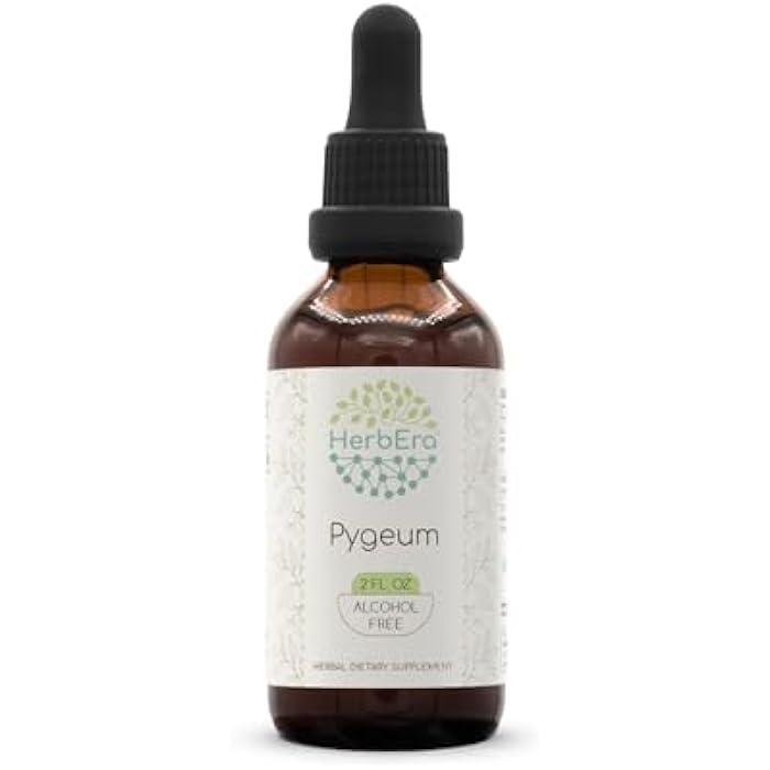 HerbEra Pygeum B60 Alcohol-Free Herbal Extract Tincture, Super-Concentrated Wildcrafted Pygeum (Pygeum Africanum) (2 fl oz) - Image 1