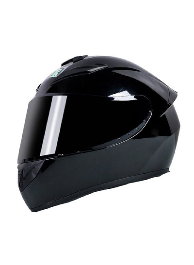 Pure Black-with Black Mirror Electric Vehicle Helmet Men's Winter Warm Full Helmet Women's Four Seasons Universal Motorcycle Battery Full Covered Safety Helmet