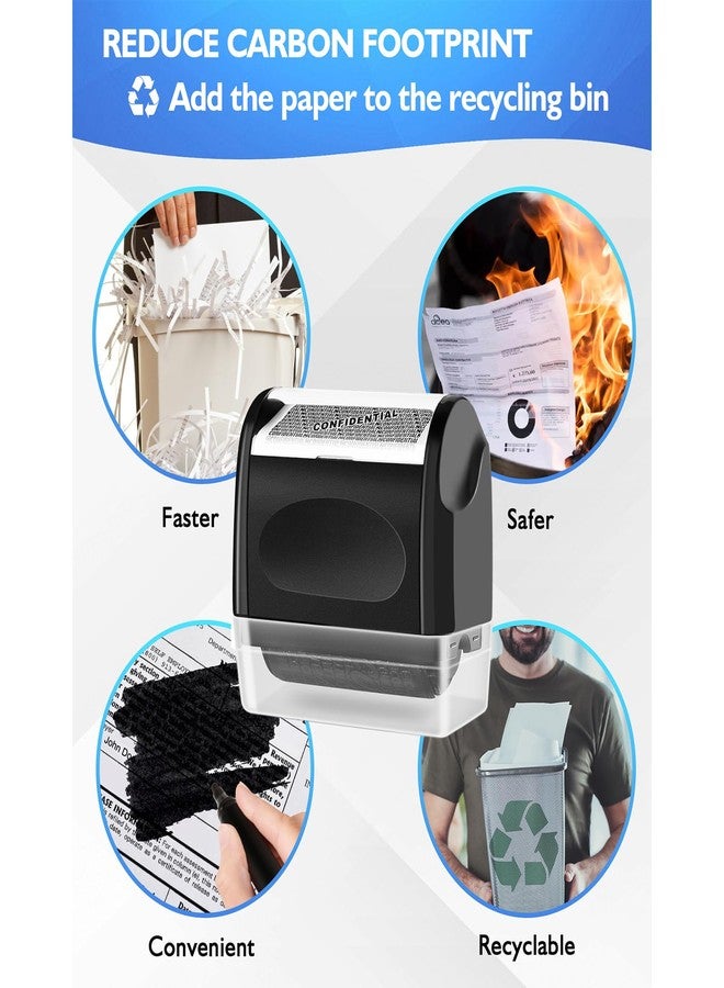 TONOS Identity Theft Protection Roller Stamp, 1 Refill Ink - Confidential Roller Stamp for Identity Protection & Security Stamps- Blocking Out Privacy Information and Guard Your Address and ID - Image 4