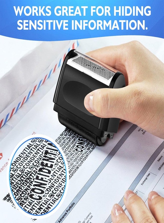 TONOS Identity Theft Protection Roller Stamp, 1 Refill Ink - Confidential Roller Stamp for Identity Protection & Security Stamps- Blocking Out Privacy Information and Guard Your Address and ID - Image 2