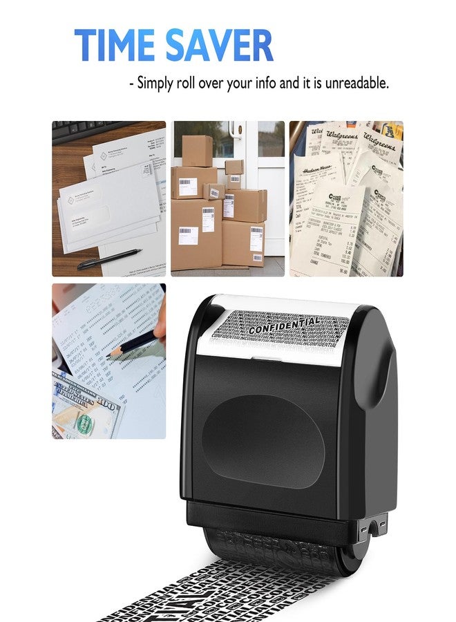 TONOS Identity Theft Protection Roller Stamp, 1 Refill Ink - Confidential Roller Stamp for Identity Protection & Security Stamps- Blocking Out Privacy Information and Guard Your Address and ID - Image 5