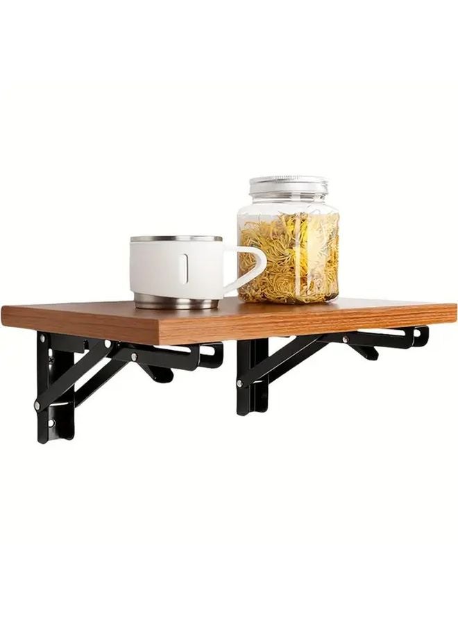 2 Pack Heavy Duty Folding Shelves 10 Inches Adjustable Angle Wall Storage Brackets - Image 5