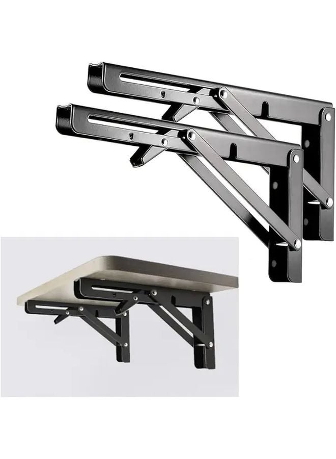 2 Pack Heavy Duty Folding Shelves 10 Inches Adjustable Angle Wall Storage Brackets - Image 3