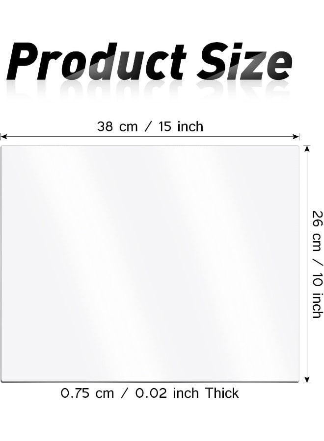 BPA 8 Pieces Sheet Panels 10 x 15 Inch Clear Acrylic Sheet Hard Plastic Sheet Square Transparent Acrylic Board with Protective Film for Picture Frame Glass Replacement Sign DIY Craft Display Projects - Image 2