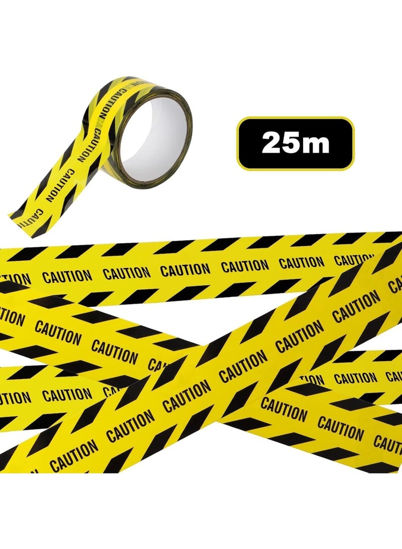 Harbour Delights - Warning Tape, Hazard Caution Yellow and Black Barrier Marking Used for Road Construction, Warning, Transportation of Dangerous Goods, Themed Parties, 4.8 cm *25 m - Image 2