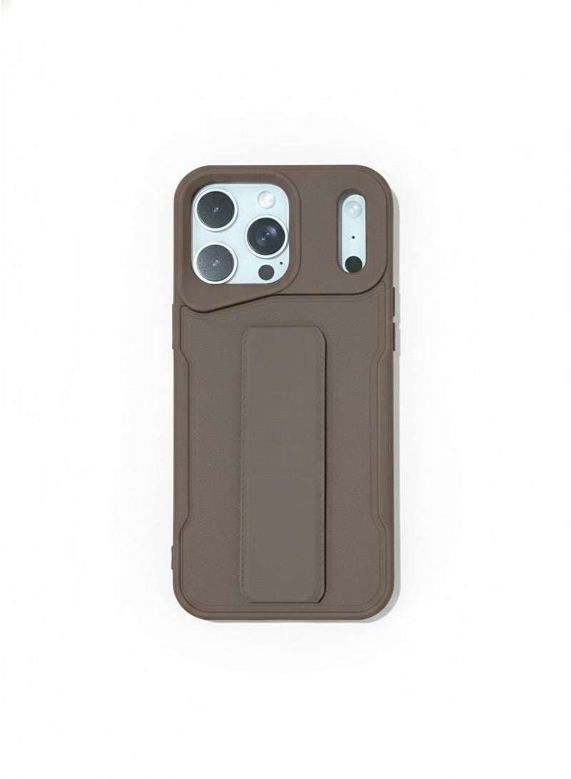 Magsafe For iPhone 17 Pro MagSafe SlimPhone brown Cover which comes with phone holder and lanyard - Image 1