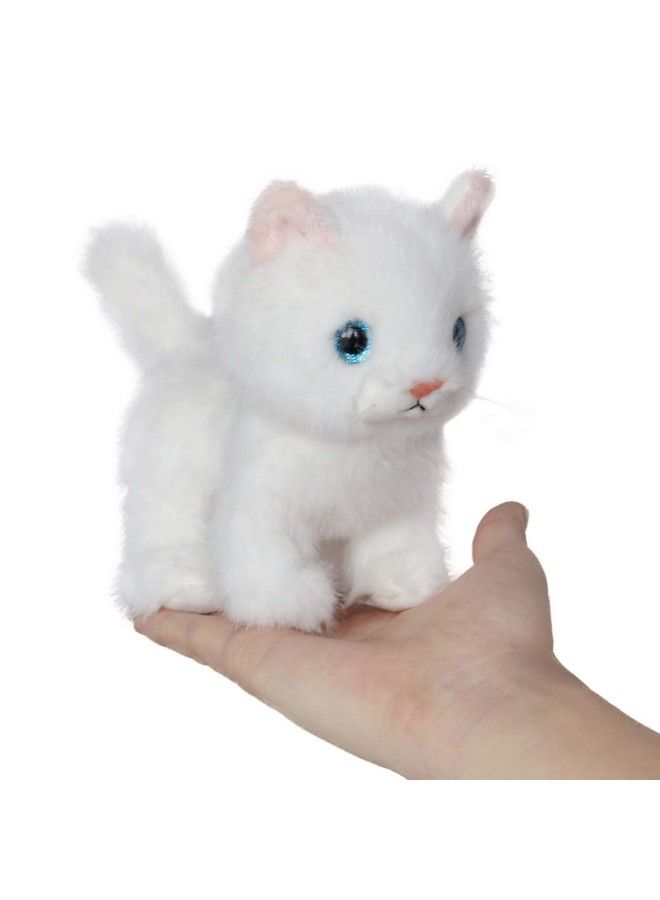 Ice King Bear Fluffy Little Cat Stuffed Animal Small Plush Toy 6 Inches (White) - Image 2