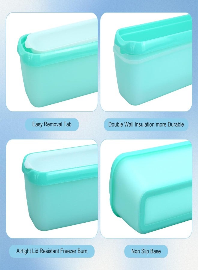 KisSealed 8 Pcs Reusable Ice Cream Containers Set,Homemade Ice Cream Tubs with Silicone Lids,1.5 Qt & 8 oz Ice Cream Container Cups Stackable Freezer Storage for Yogurt, Sorbet (BPA-Free) - Image 3