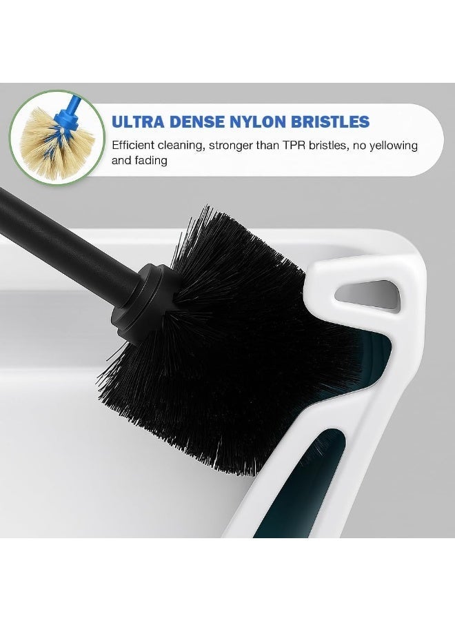 Stainless Steel Toilet Bowl Brush with Holder – Durable Bathroom Cleaning Brush with Strong Bristles for Deep Cleaning, Removing Dirt and Buildup from Toilet Bowls, Long Ergonomic Handle for Hard-to-Reach Areas, Covered Storage Holder, Space-Saving Modern Design for Everyday Bathroom Use - Image 2