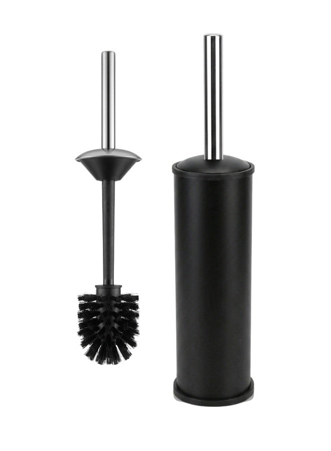 Stainless Steel Toilet Bowl Brush with Holder – Durable Bathroom Cleaning Brush with Strong Bristles for Deep Cleaning, Removing Dirt and Buildup from Toilet Bowls, Long Ergonomic Handle for Hard-to-Reach Areas, Covered Storage Holder, Space-Saving Modern Design for Everyday Bathroom Use - Image 1