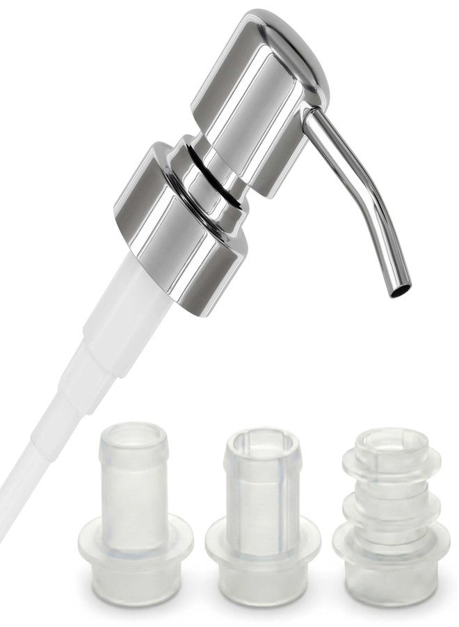 ALTGLAS Upcycling Kit with Stainless Steel Soap Pump 'Zagreb' and Fitting Ring Set for DIY Liquid Hand Soap Dispenser (Silver Chrome) - Image 1
