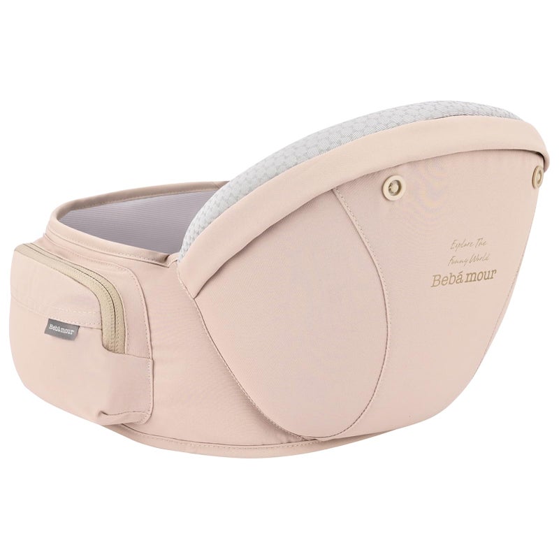 Bebamour Baby Carrier with Hip Seat,All-Position Breathable Mesh Hip Seat & Carrier 0-36Months with Head Hood, 3 PCS Teething Pads, Waist Extender,Storage Bag & Pacifier Case (Pink) - Image 5