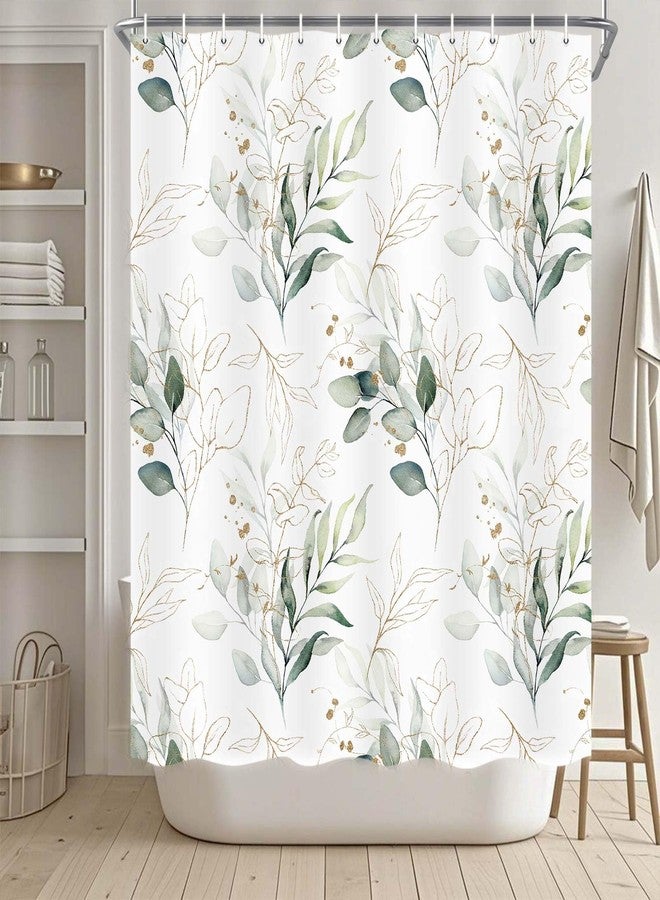 Drgilau Boho Shower Curtain, Modern Green Plants Shower Curtain Watercolor Plant Floral Bathroom Curtains, Waterproof Polyester Fabric Botanical Bathroom Curtains 72X72 Inch - Image 1