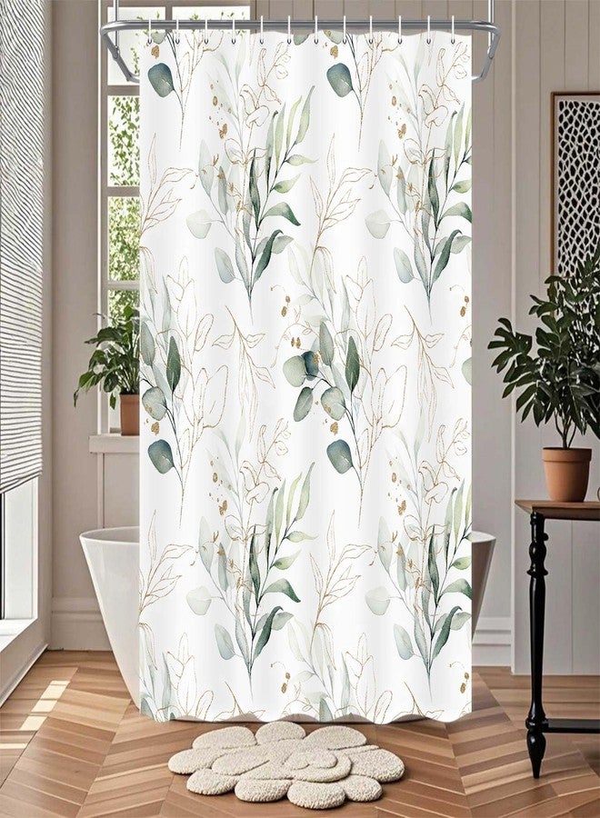 Drgilau Boho Shower Curtain, Modern Green Plants Shower Curtain Watercolor Plant Floral Bathroom Curtains, Waterproof Polyester Fabric Botanical Bathroom Curtains 72X72 Inch - Image 3
