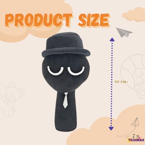 TechMax Solution Sprunki Plush Toy (Black, 30 CM) - Image 2