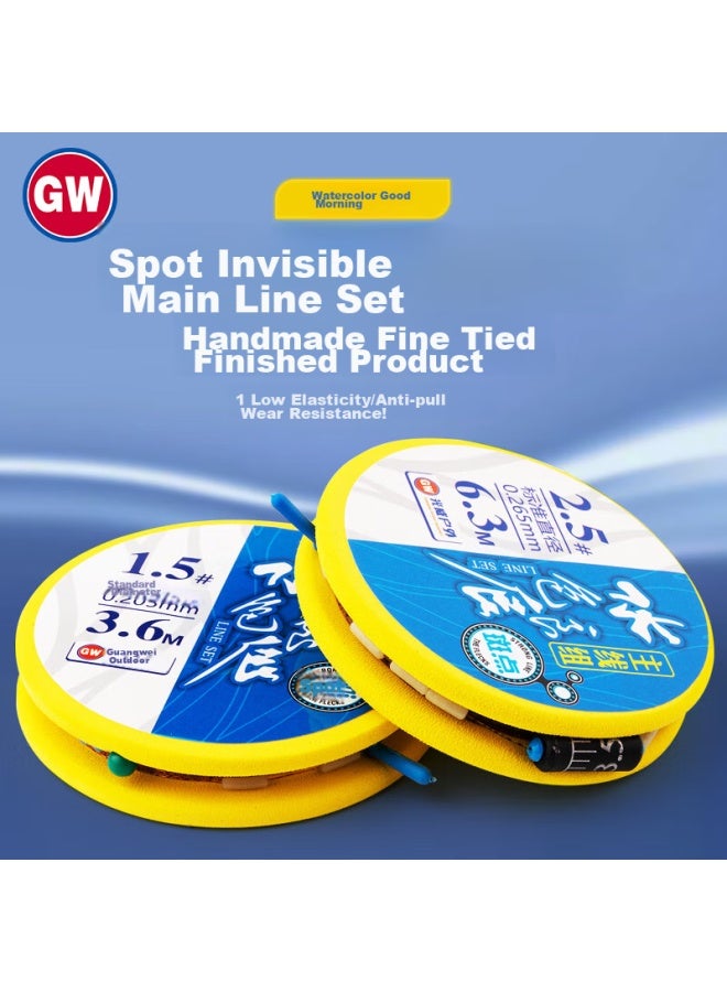 GW Guangwei No. 1, 3.6 Meters, 2 Spools, Water Color Liangchen Spotted Invisible Main Line Set, Imported Original Silk Fishing Line Kit, Finished Fishing Tackle - Image 3