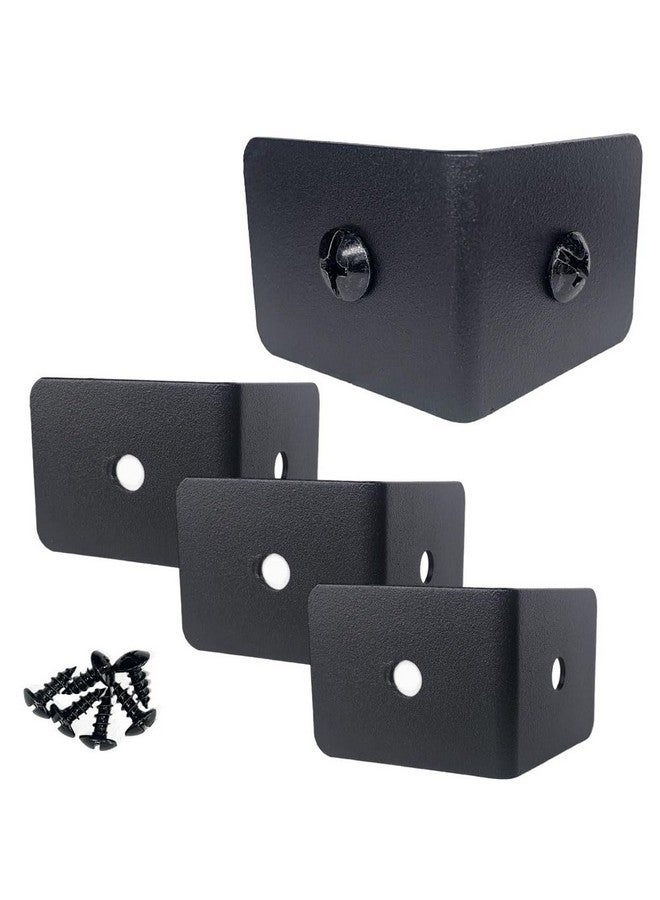 Sutfmwe Black Corner Protectors for Wood Furniture, Decorative Corner Brackets, Baseboard Corner Protectors Heavy Duty Metal Corner Guard for Edge Guard Box Table Cabinet Trunk 4Pcs (Height:1.5") - Image 1