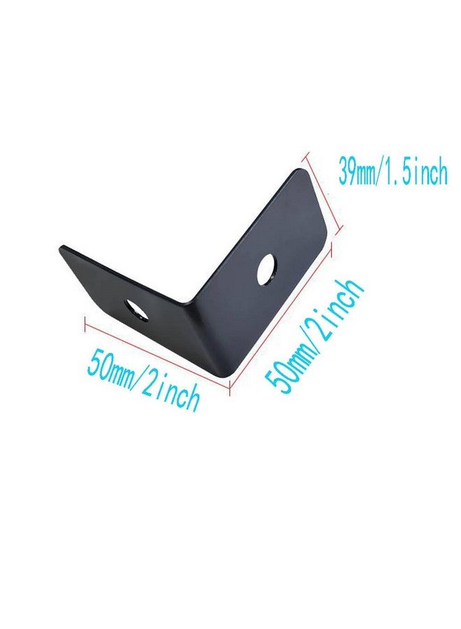 Sutfmwe Black Corner Protectors for Wood Furniture, Decorative Corner Brackets, Baseboard Corner Protectors Heavy Duty Metal Corner Guard for Edge Guard Box Table Cabinet Trunk 4Pcs (Height:1.5") - Image 2
