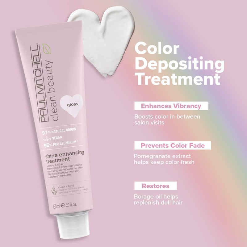 Paul Mitchell Clean Beauty Color-Depositing Treatment, For Refreshing + Protecting Color-Treated Hair, Gloss, 5.1 fl. oz. - Image 1