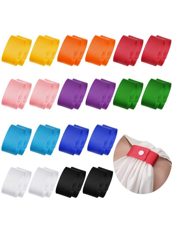 Dingion Dingion Sleeve Holders, 20 Pairs Sports Softball Gymnastics Soccer T Shirt Clips with Snaps, 10 Colors, Broad Applicable Occasions, Stylish and Practical Gifts, Fabric and Plastic, Unisex, 2E+1 Count - Image 1
