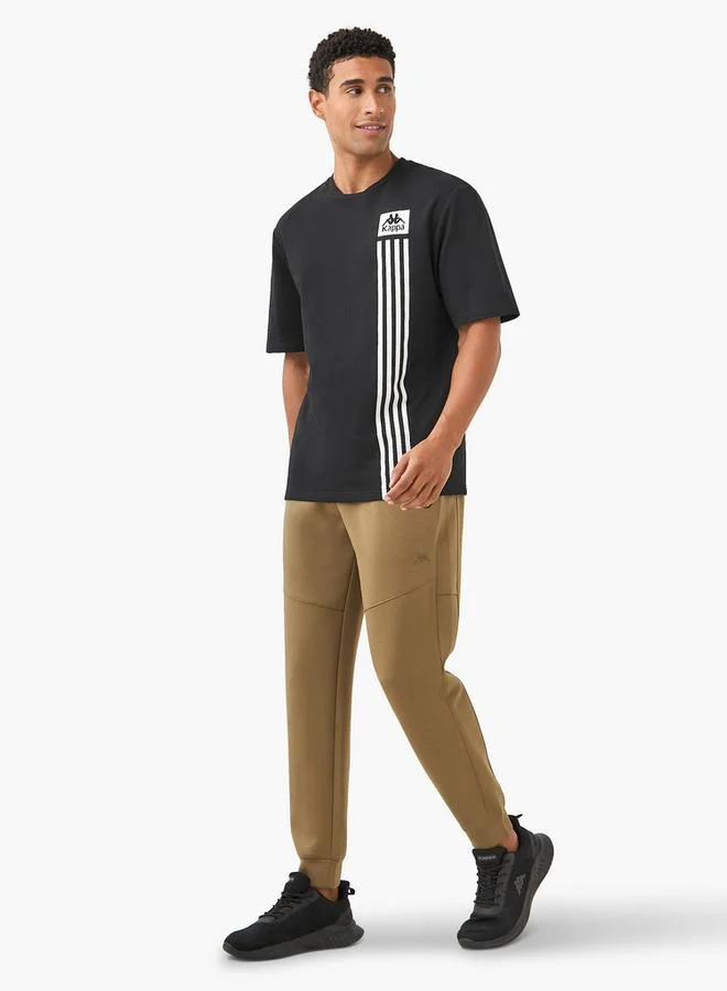 Kappa Kappa Logo Embroidered Joggers with Zip Pockets and Drawstring Closure