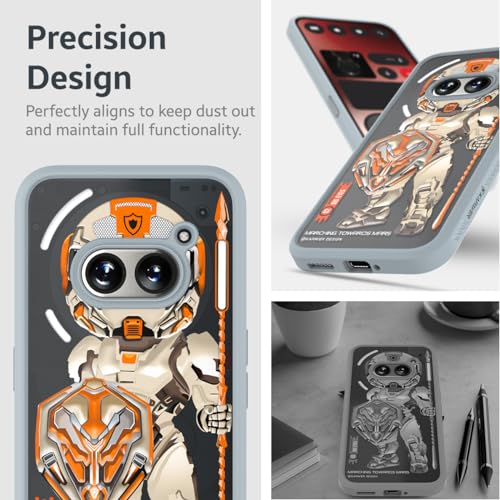 KAPAVER PC, TPU Impulse Series Desginer Back Cover Case For Nothing Phone 2a 5G / Nothing Phone 2a Plus 5G - (Astro Warrior Gray) - Image 3