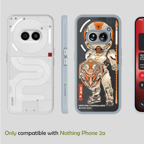 KAPAVER PC, TPU Impulse Series Desginer Back Cover Case For Nothing Phone 2a 5G / Nothing Phone 2a Plus 5G - (Astro Warrior Gray) - Image 2