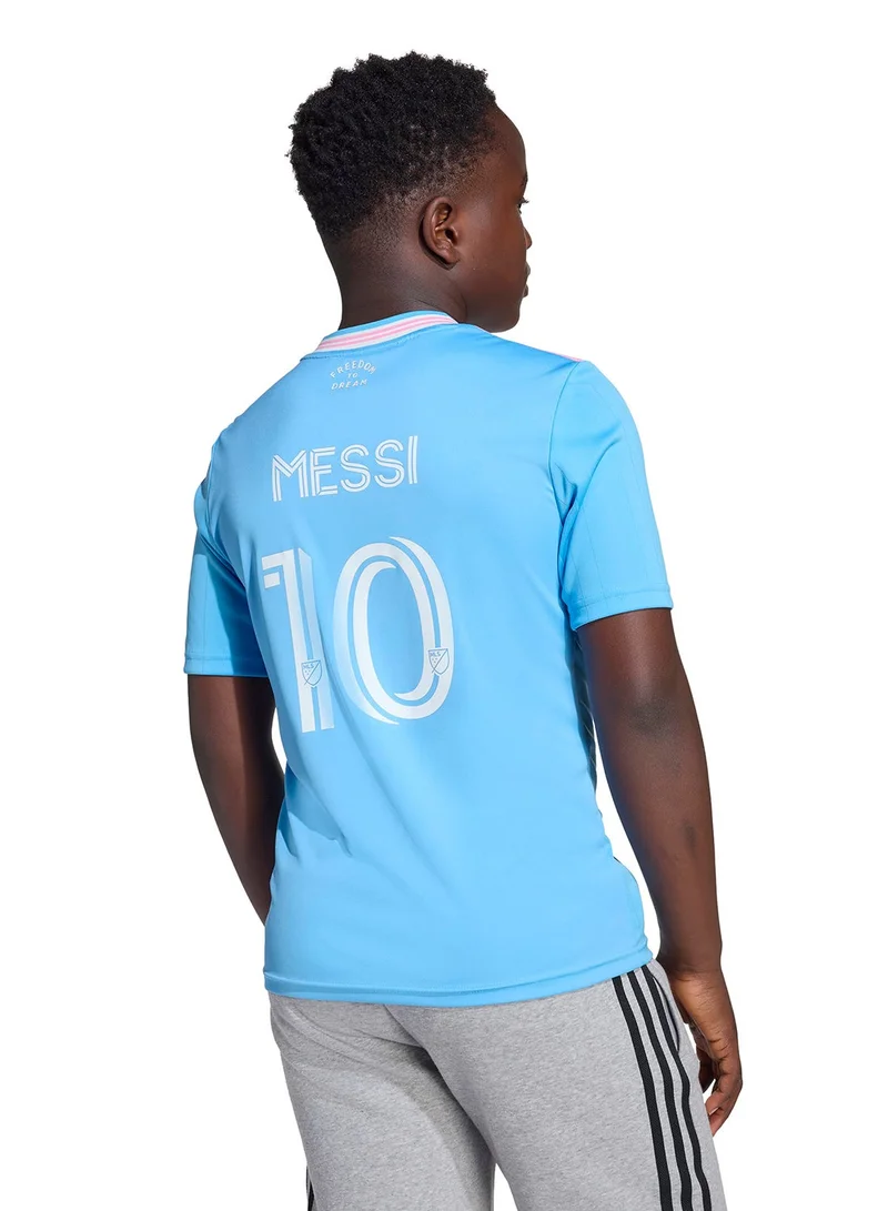 adidas قمصان كرة قدم زرقاء للأطفال من عمر - سنوات