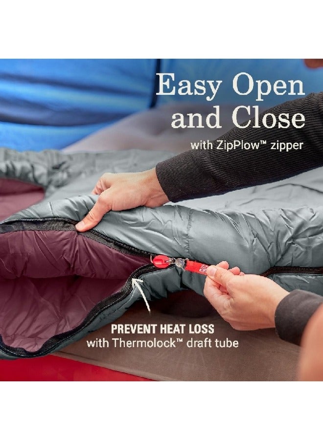 كولمان 2158021 كولمان تايد لاندز حقيبة نوم كبيرة وطويلة بتصميم مومي 50 درجة فهرنهايت رمادي 38 x 85 بوصة - Image 3