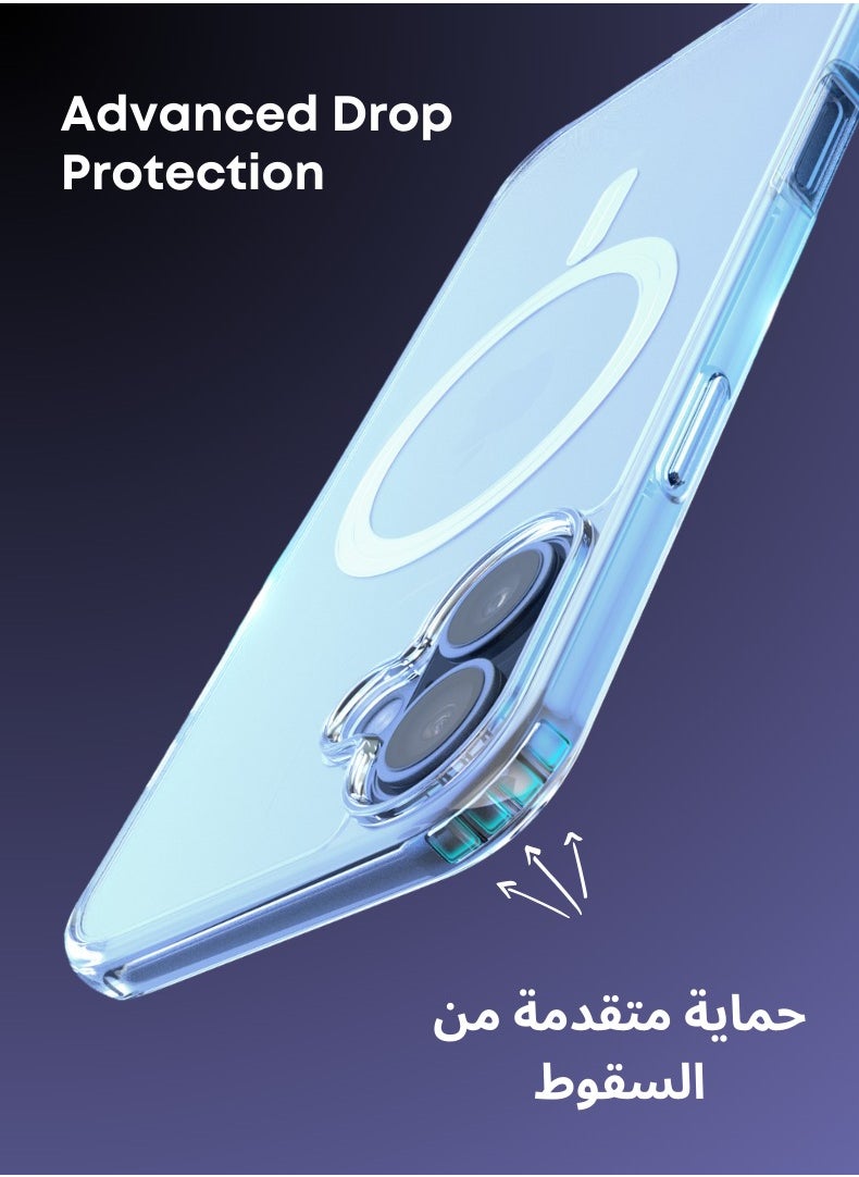 Edots iPhone 16 Plus Case MagSafe – Clear Magnetic Cover, Slim Transparent TPU, Military-Grade Protection, Scratch-Resistant, Strong Magnet, MagSafe Compatible  - Image 2