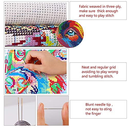 ITSTITCH Stamped Cross Stitch Kits for Beginners Full Range of Crossstitching Kits Preprinted Pattern for Kids or Adults, Embroidery Needlepoint Starter Kits 14CT 2 Strands-Butterflies Rose,10.2''x11.8'' - Image 5