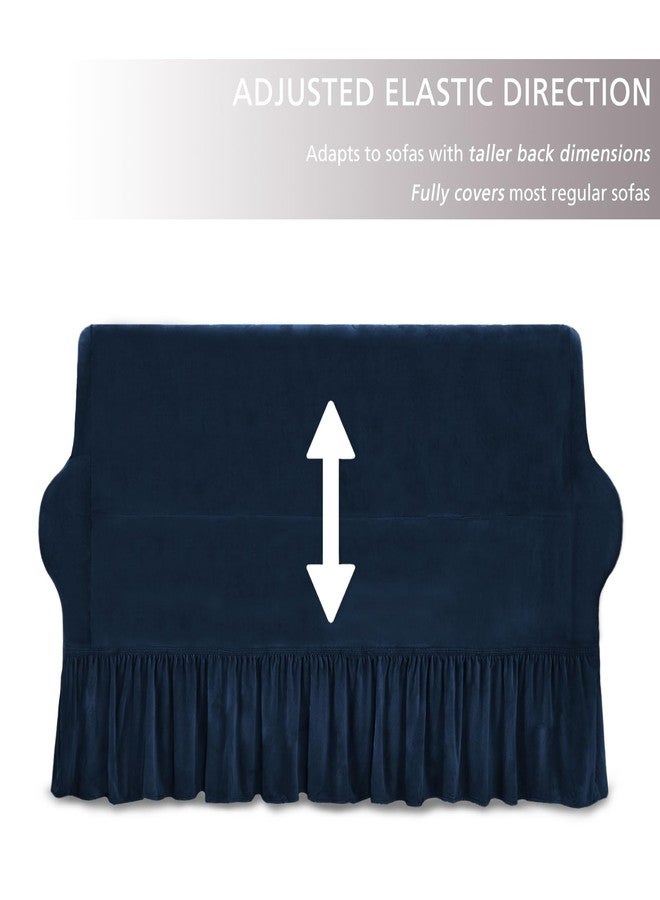 NICEEC Armchair Cover Super Soft 1-Piece Navy Blue Armchair Slipcover Stretch Universal Spandex Couch Covers for Living Room Easy Fit Washable Furniture Sofa Protector with Skirt - Image 5