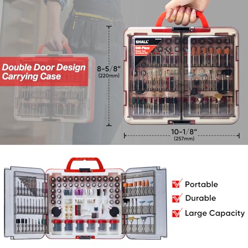 SHALL 508-Piece Rotary Tool Accessories Kit, Universal Rotary Tool Bits for Sanding, Cutting, Grinding, Drilling, Carving, Engraving, Polishing, Cleaning, Rotary Tool Attachments with Carrying Case - Image 5