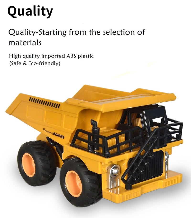 Tec Tavakkal حفارة جرافة شاحنة واقعية 2 في 1 للأطفال، ألعاب البناء مركبة مهندس لعبة شاحنة (مركبة تفريغ) - Image 4